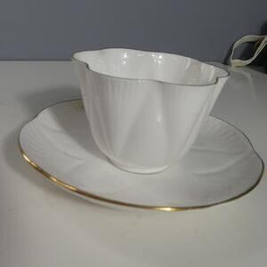 Vintage Shelley Regency White Tea Cup With Saucer England Fine Bone China
